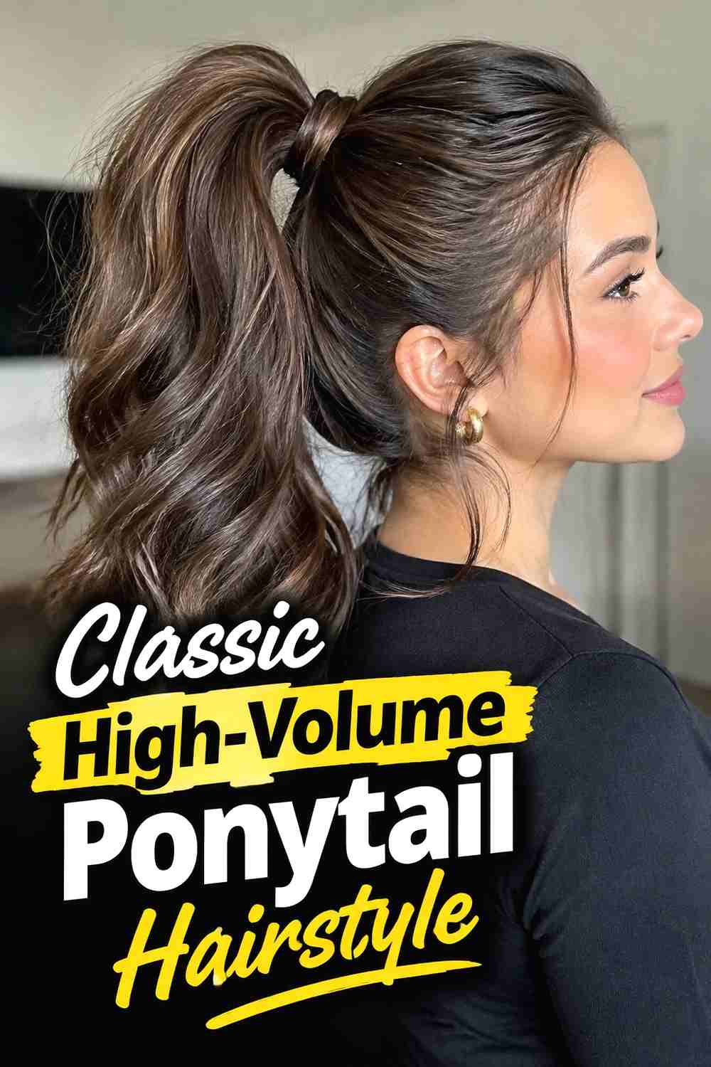 1. Classic High Volume Ponytail Hairstyle