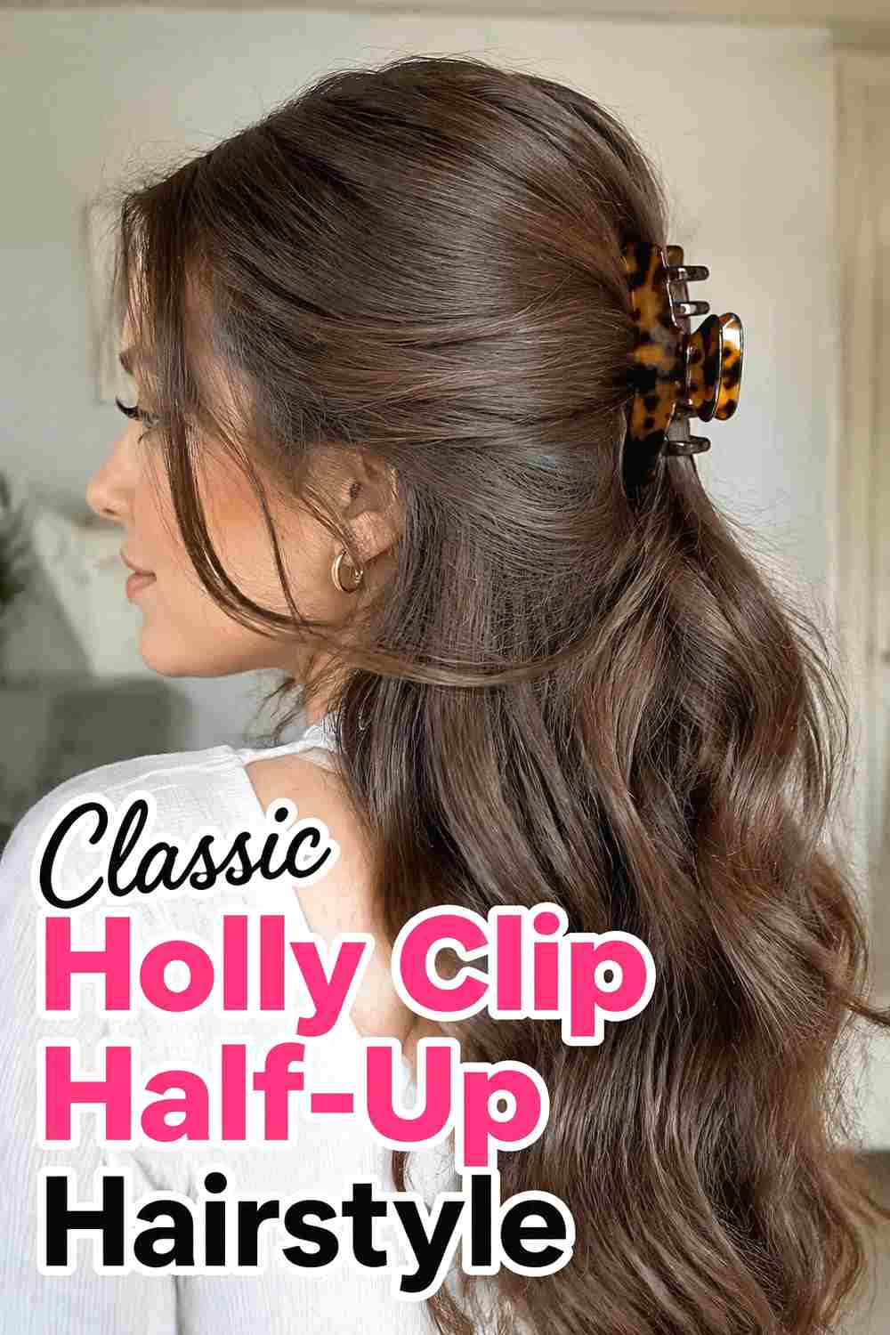 1. Classic Holly Clip Half Up Hairstyle
