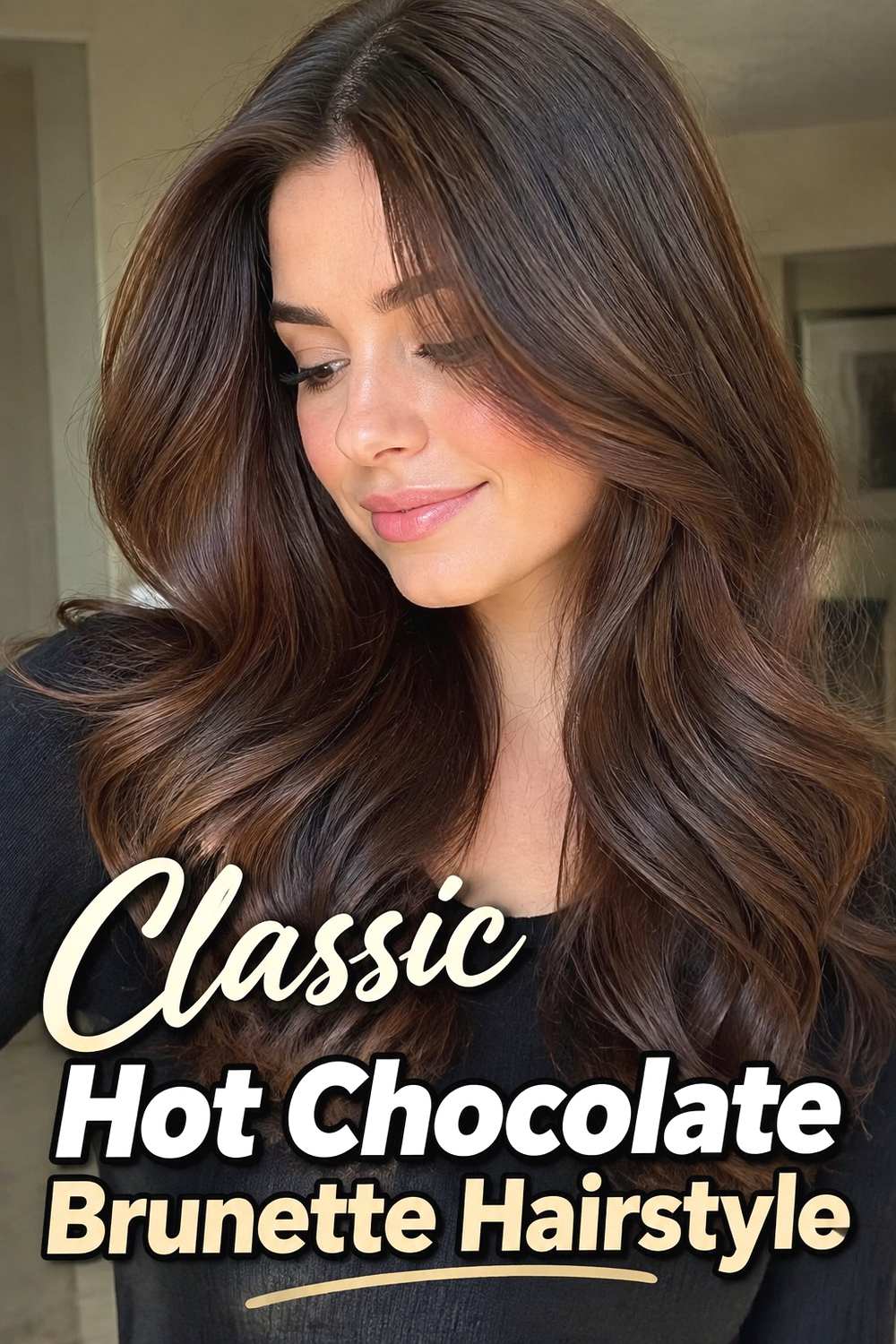 1. Classic Hot Chocolate Brunette Hairstyle