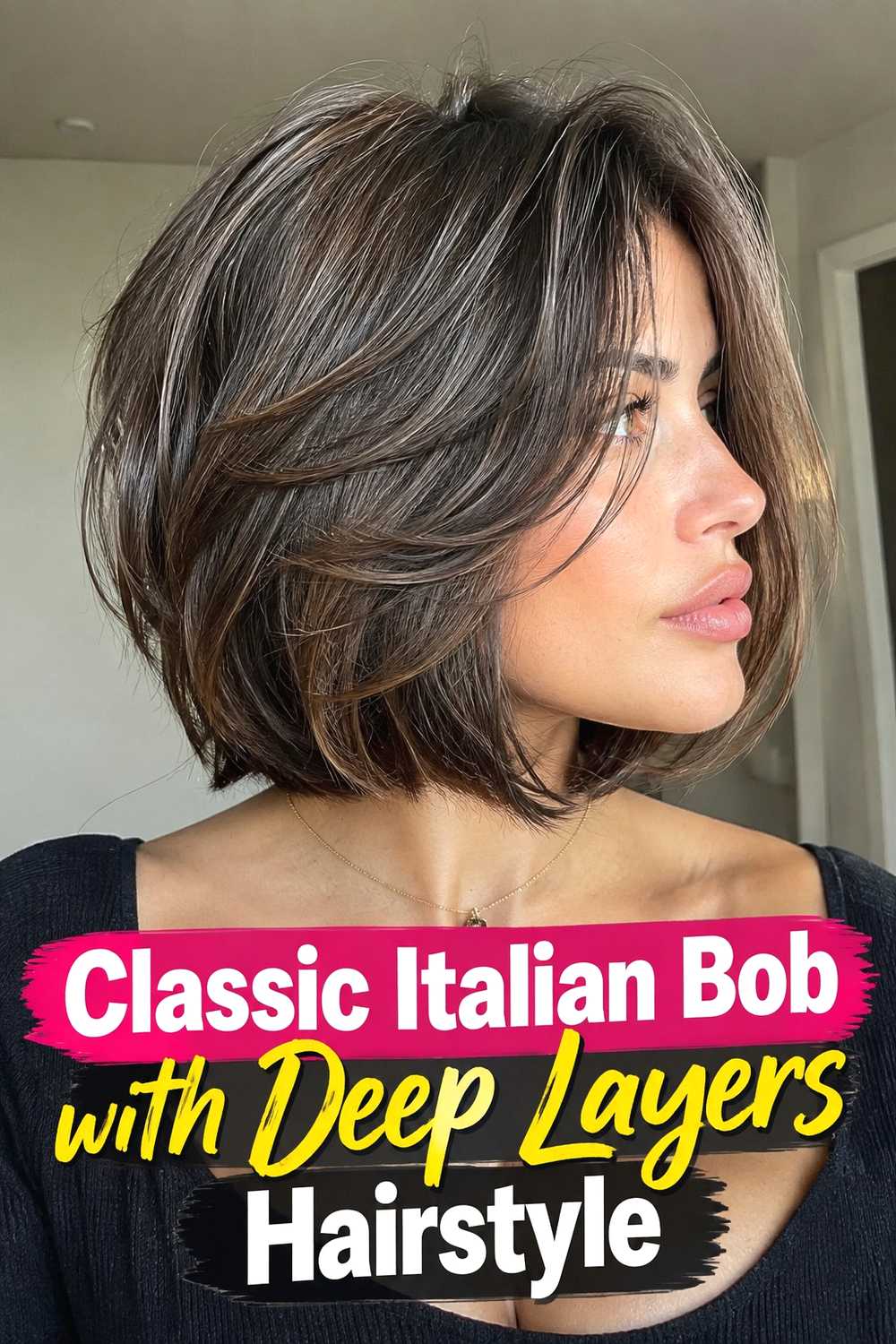 1. Classic Italian Bob With Deep Layers Hairstyle