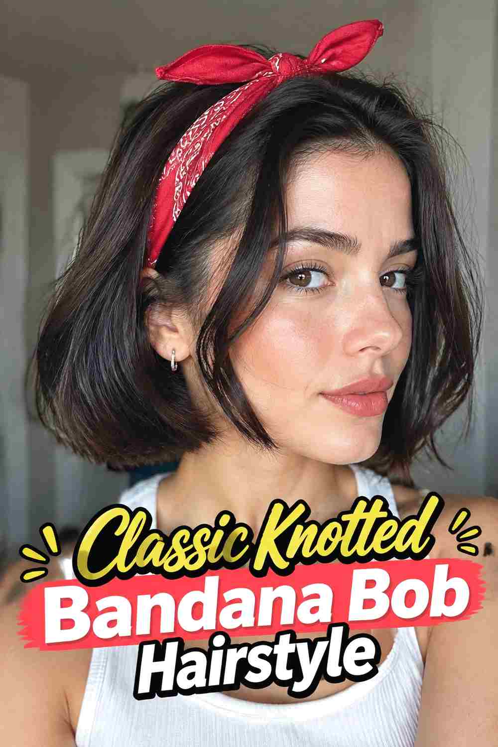 1. Classic Knotted Bandana Bob Hairstyle