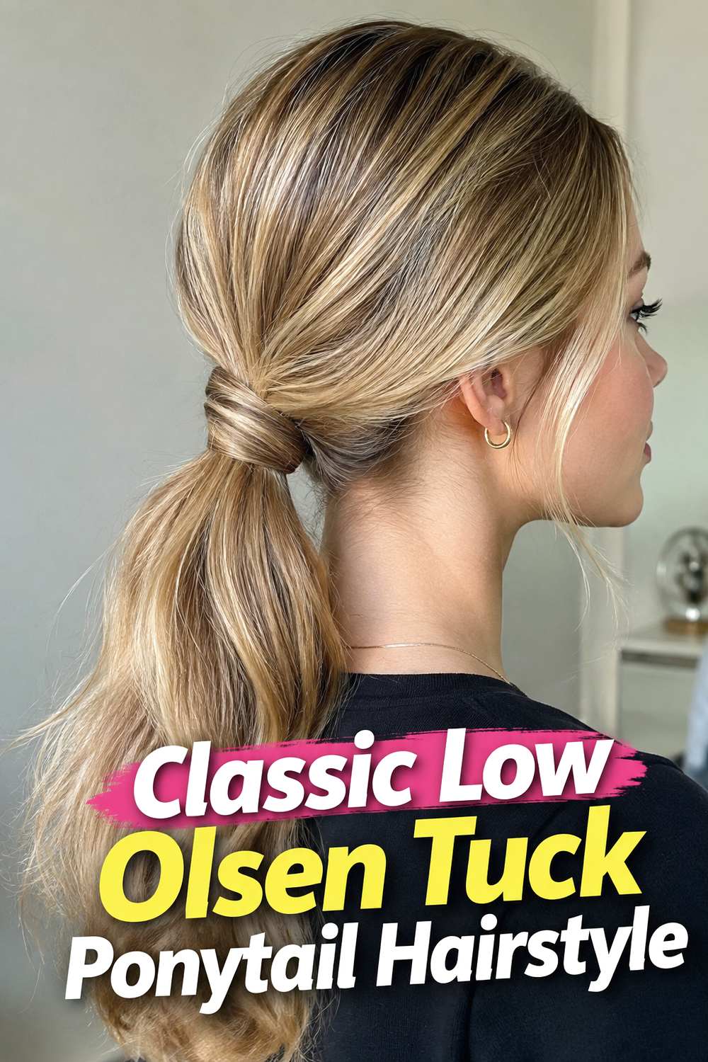 Classic Low Olsen Tuck Ponytail Hairstyle