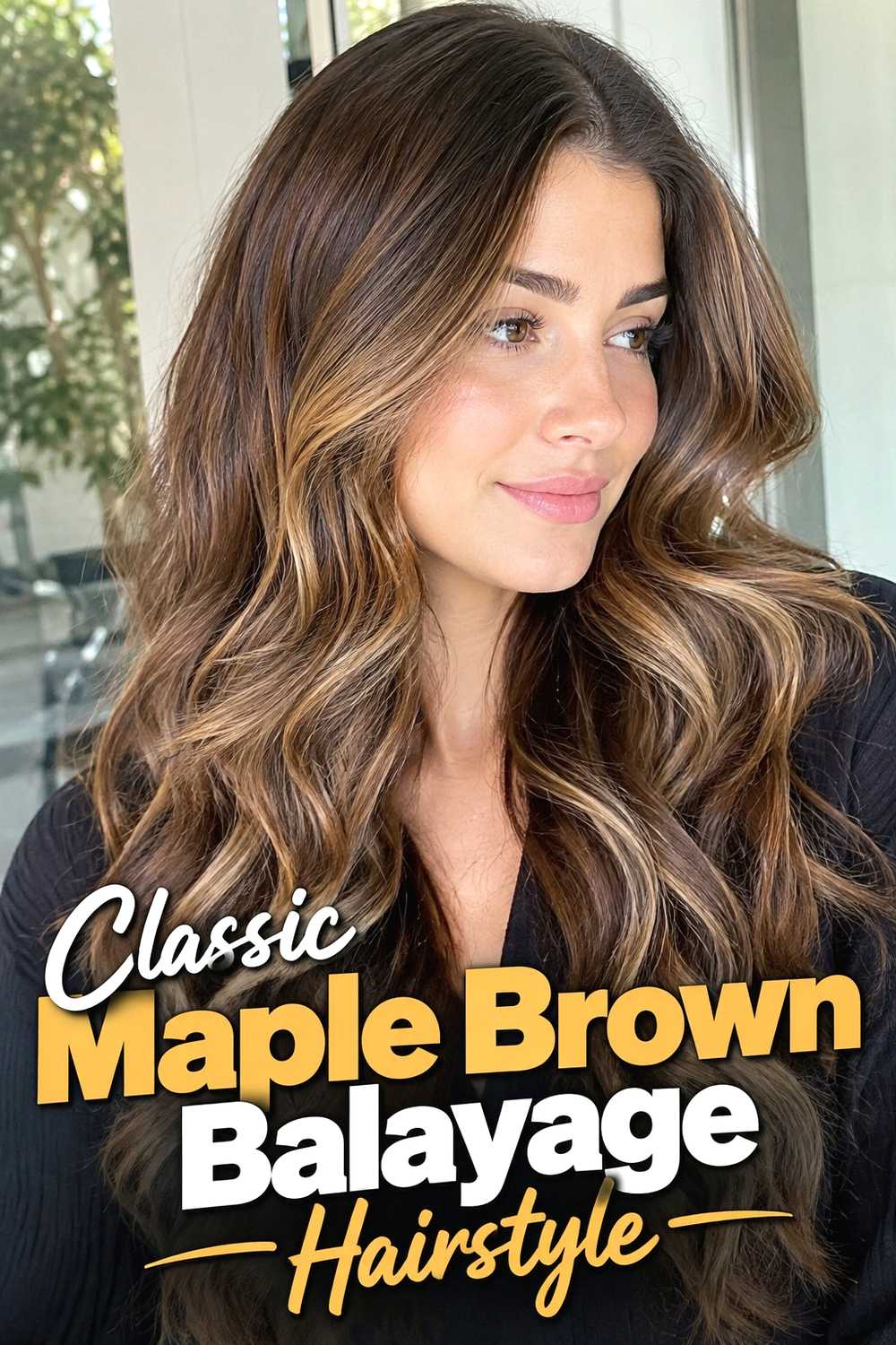 1. Classic Maple Brown Balayage Hairstyle