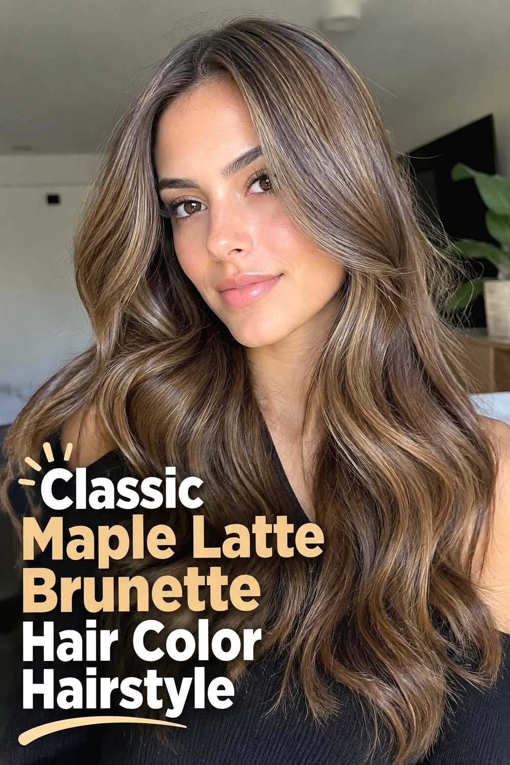 1. Classic Maple Latte Brunette Hair Color Hairstyle