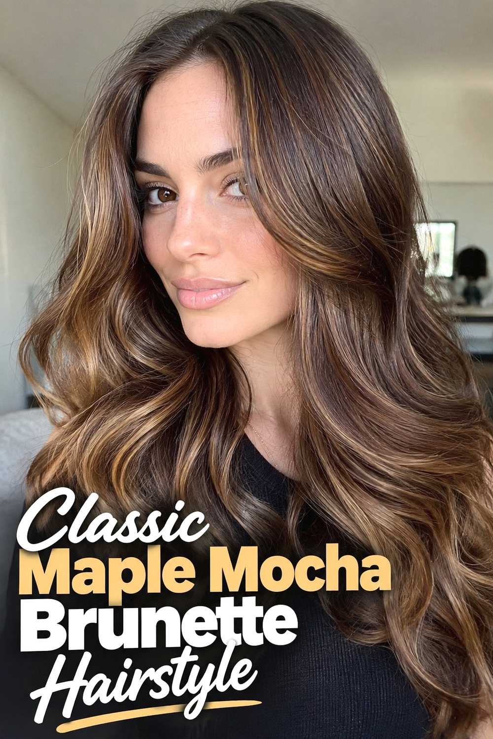 1. Classic Maple Mocha Brunette Hairstyle