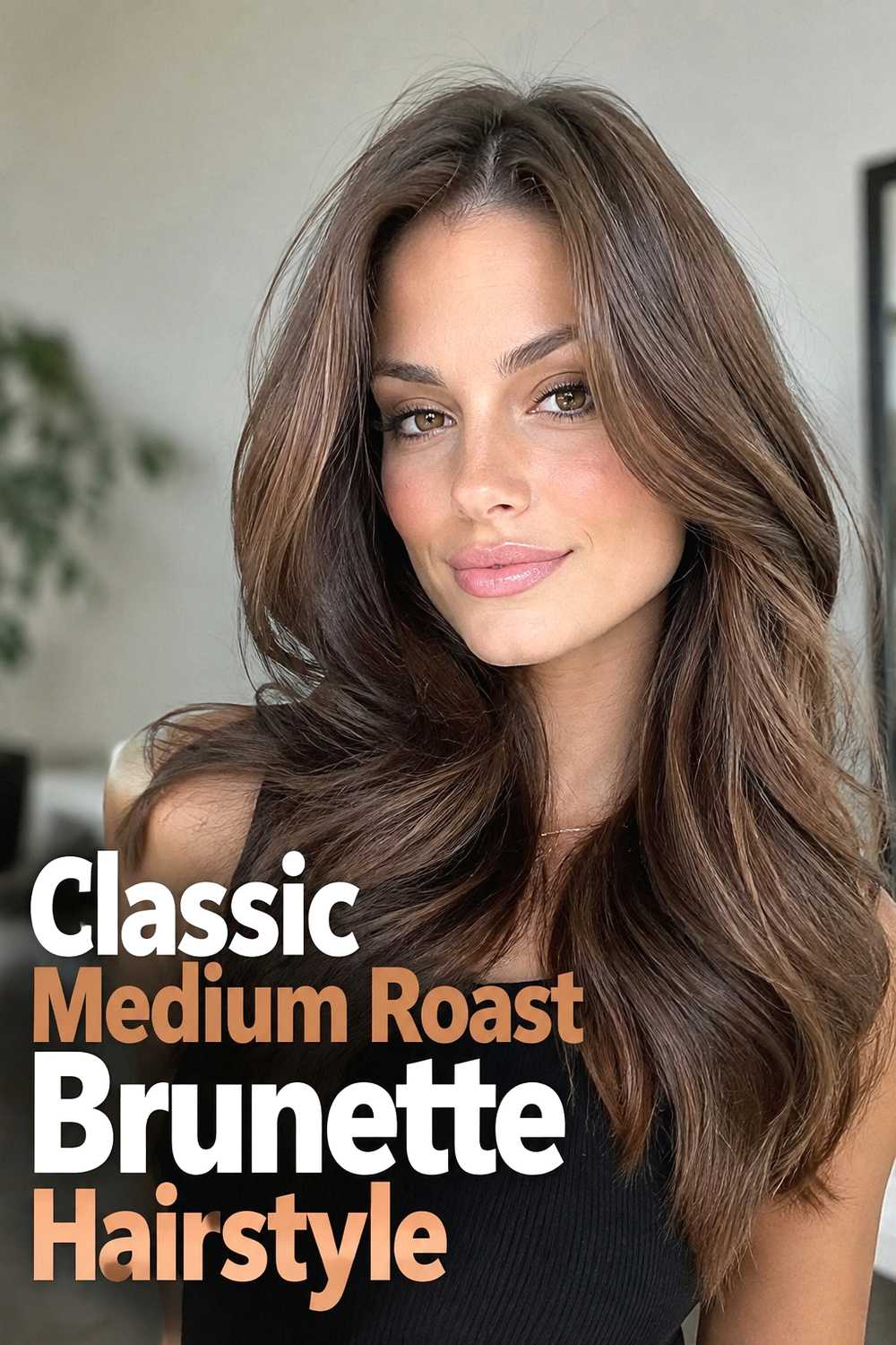 1. Classic Medium Roast Brunette Hairstyle