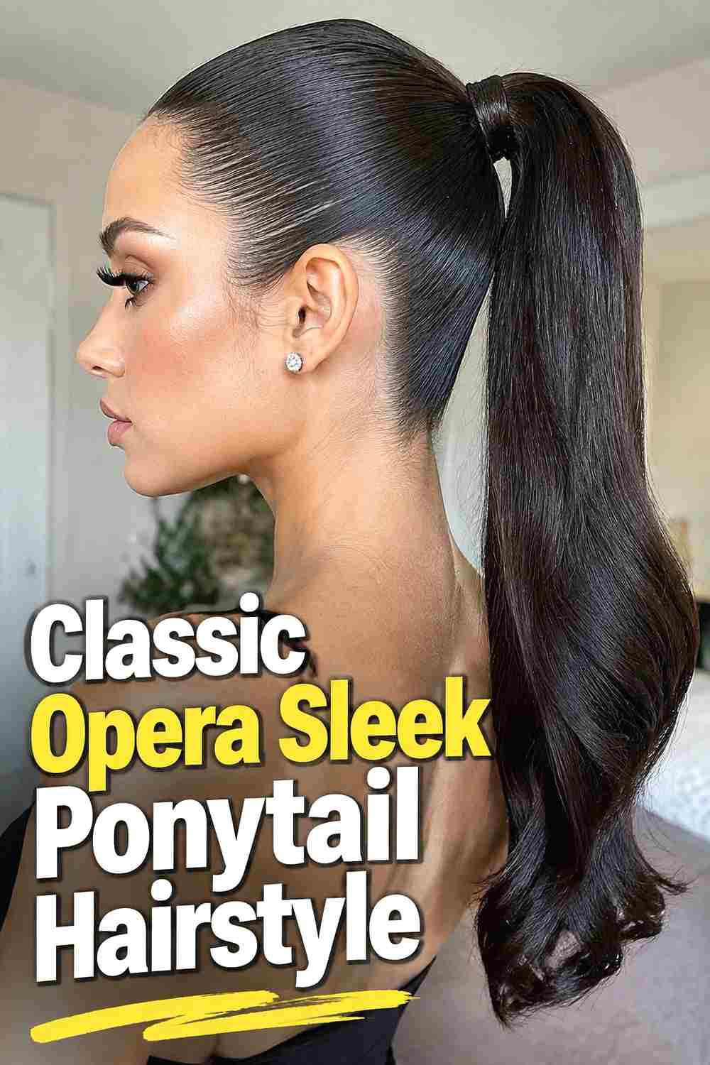 1. Classic Opera Sleek Ponytail Hairstyle