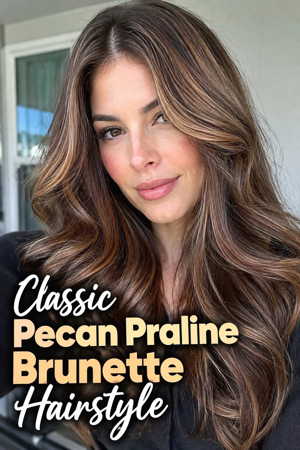 1. Classic Pecan Praline Brunette Hairstyle