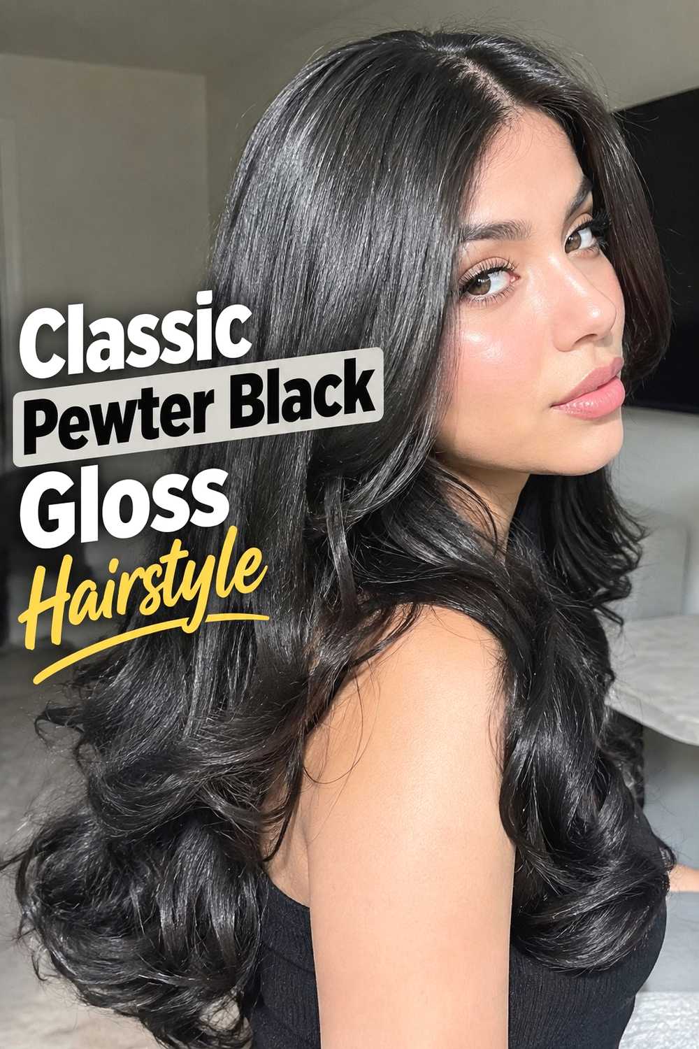1. Classic Pewter Black Gloss Hairstyle