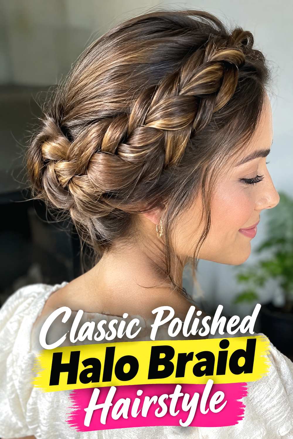Classic Polished Halo Braid Hairstyle