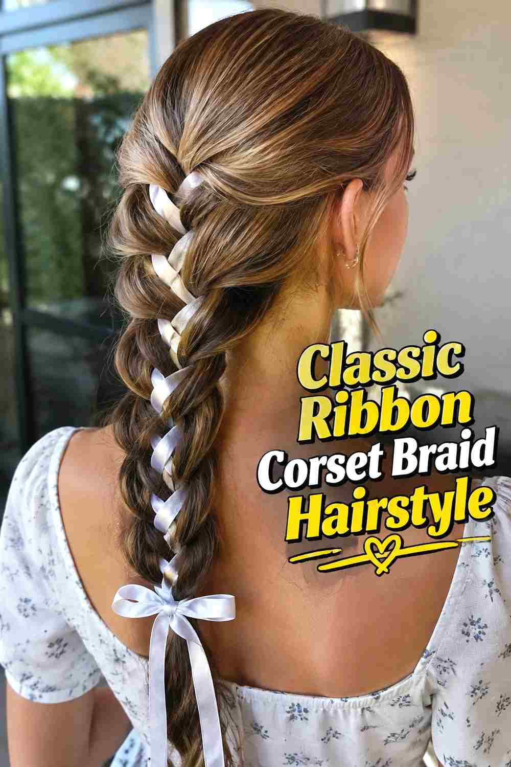 1. Classic Ribbon Corset Braid Hairstyle