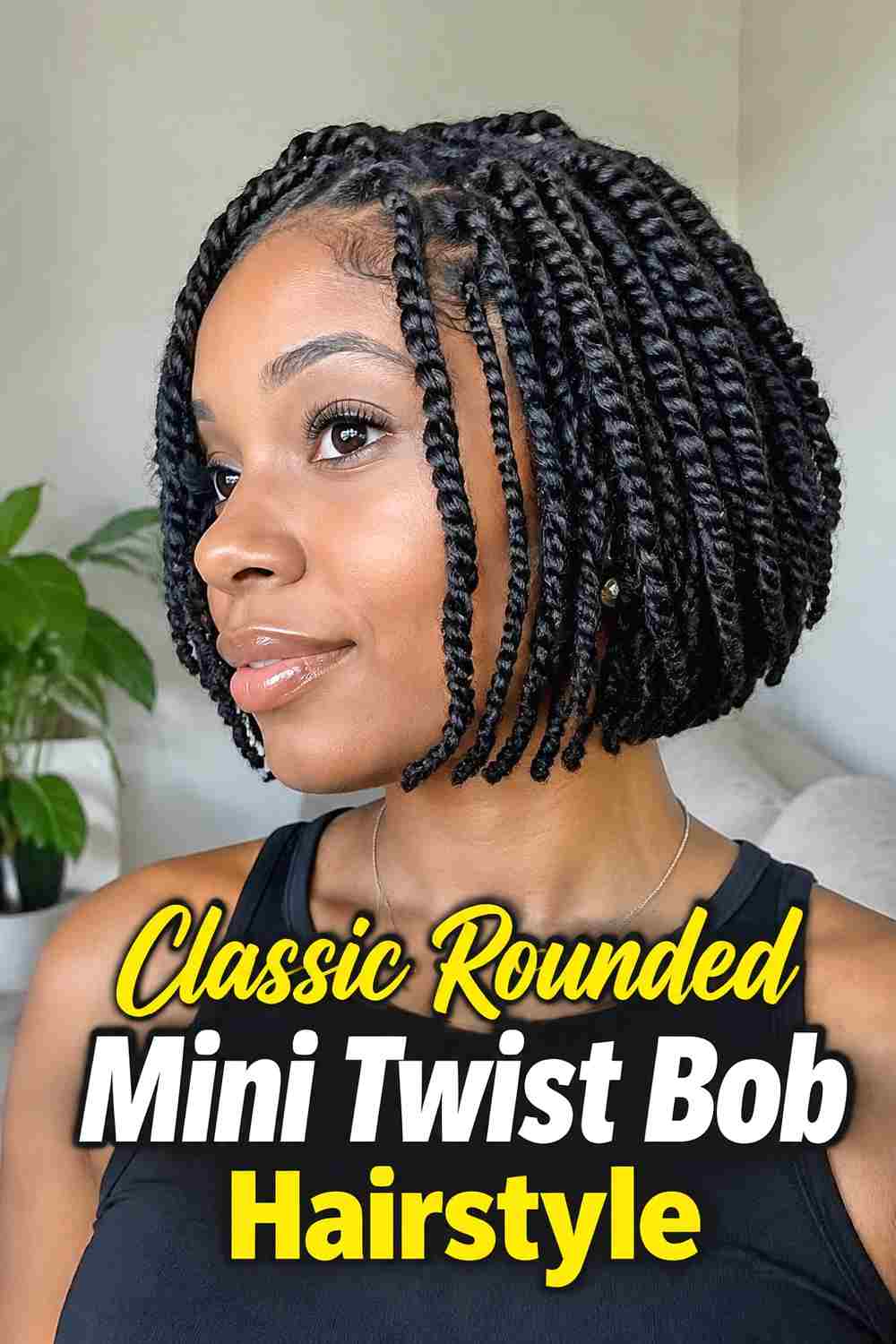 1. Classic Rounded Mini Twist Bob Hairstyle