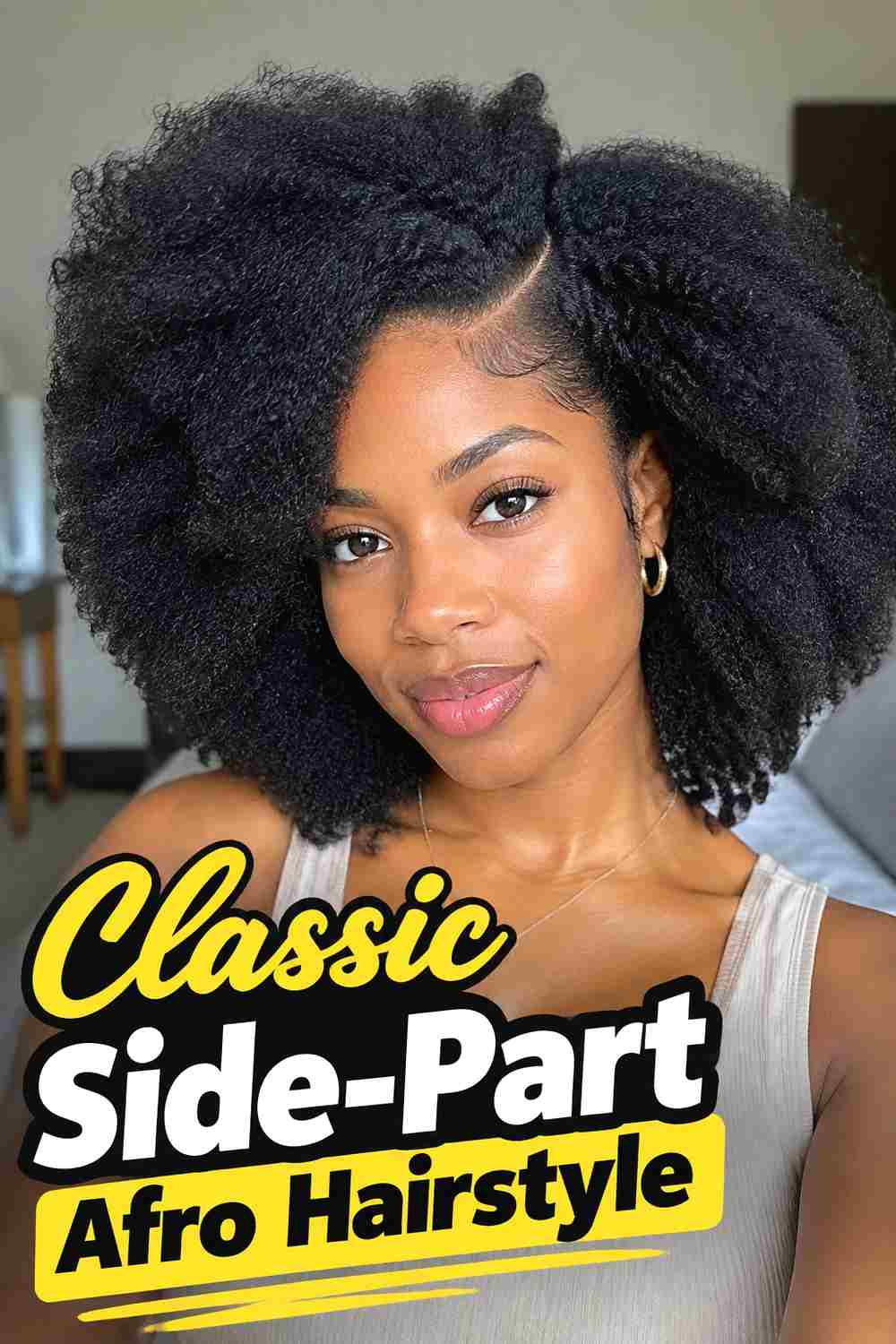 1. Classic Side Part Afro Hairstyle