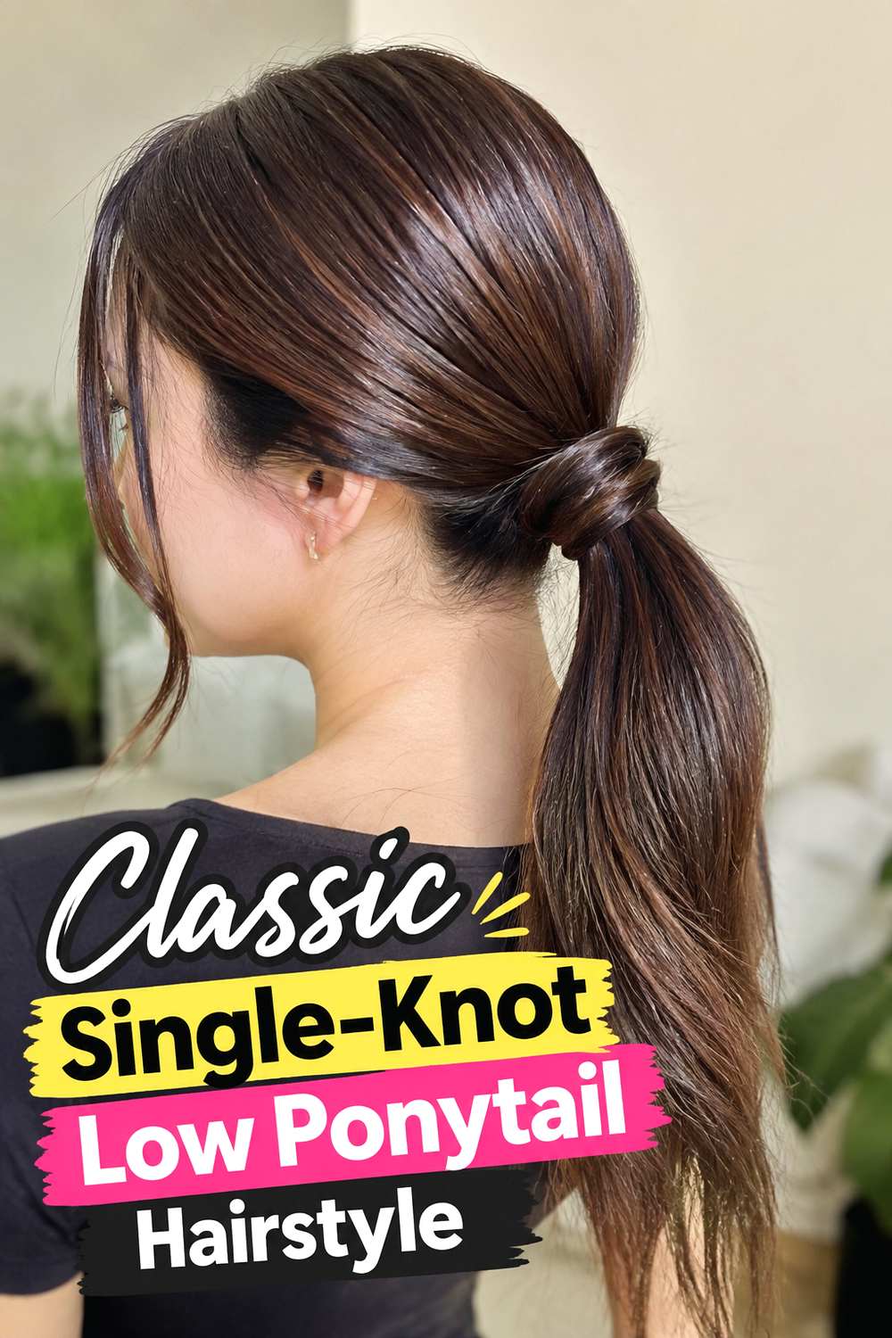 Classic Single-Knot Low Ponytail Hairstyle