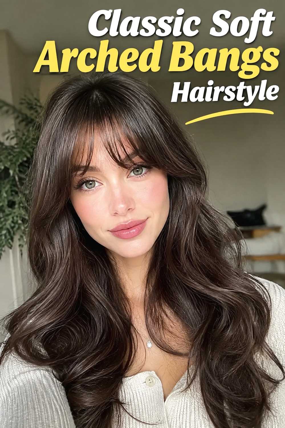 1. Classic Soft Arched Bangs Hairstyle