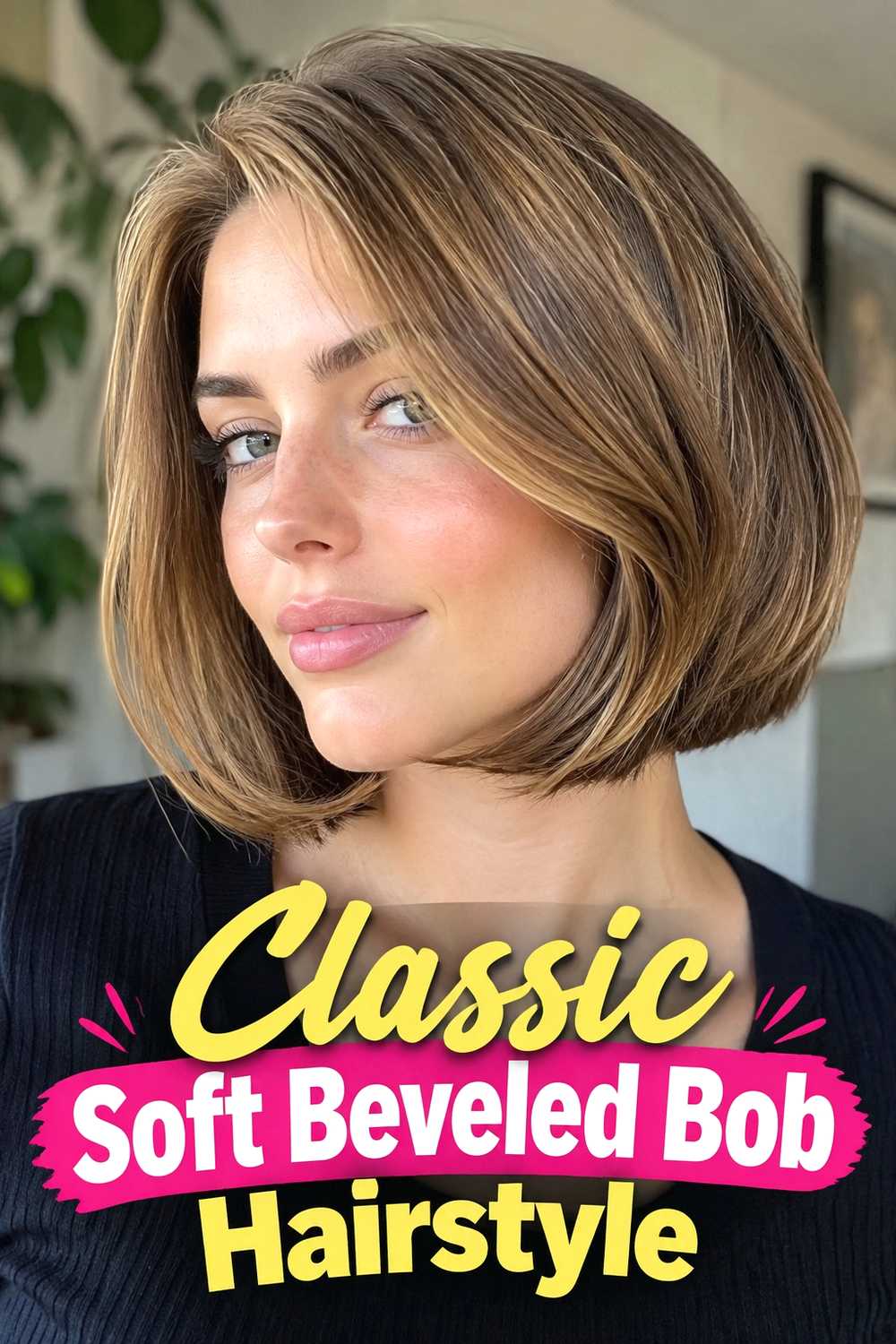 1. Classic Soft Beveled Bob Hairstyle