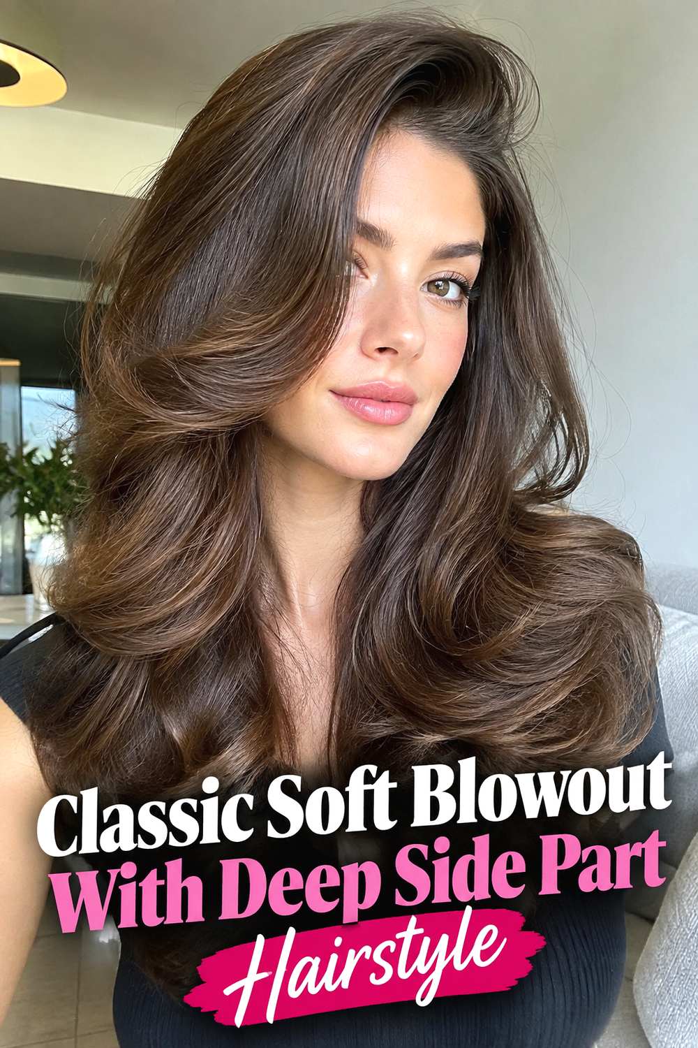 Classic Soft Blowout With Deep Side Part Hairstyle