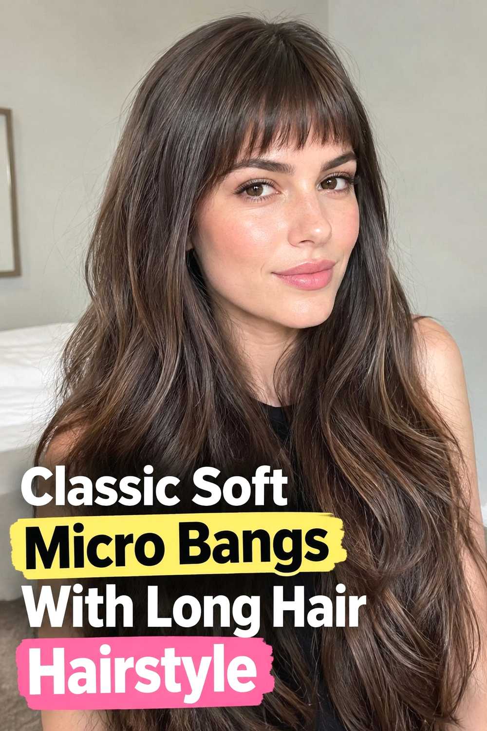 1. Classic Soft Micro Bangs With Long Hair Hairstyle