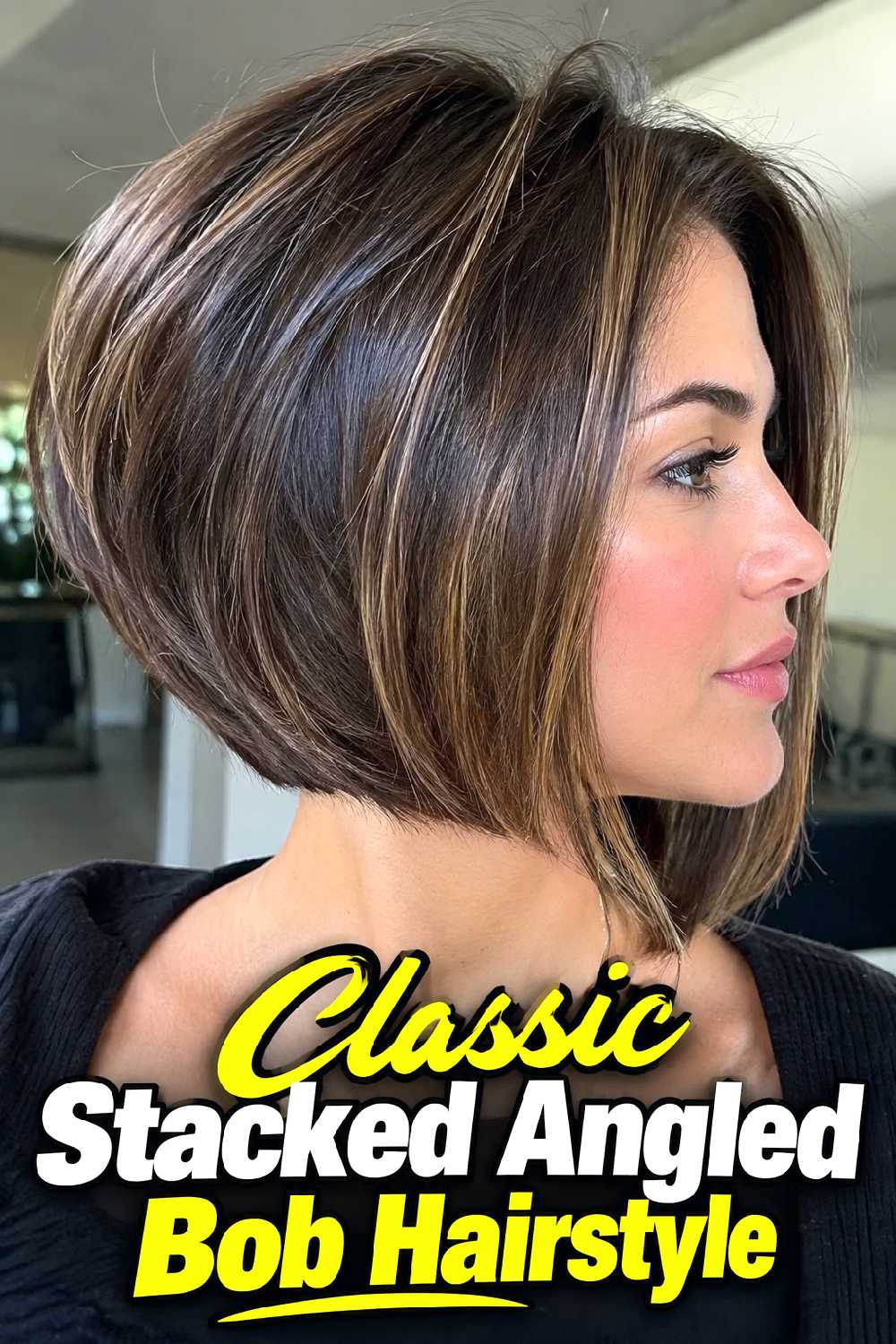 Classic Stacked Angled Bob Hairstyle