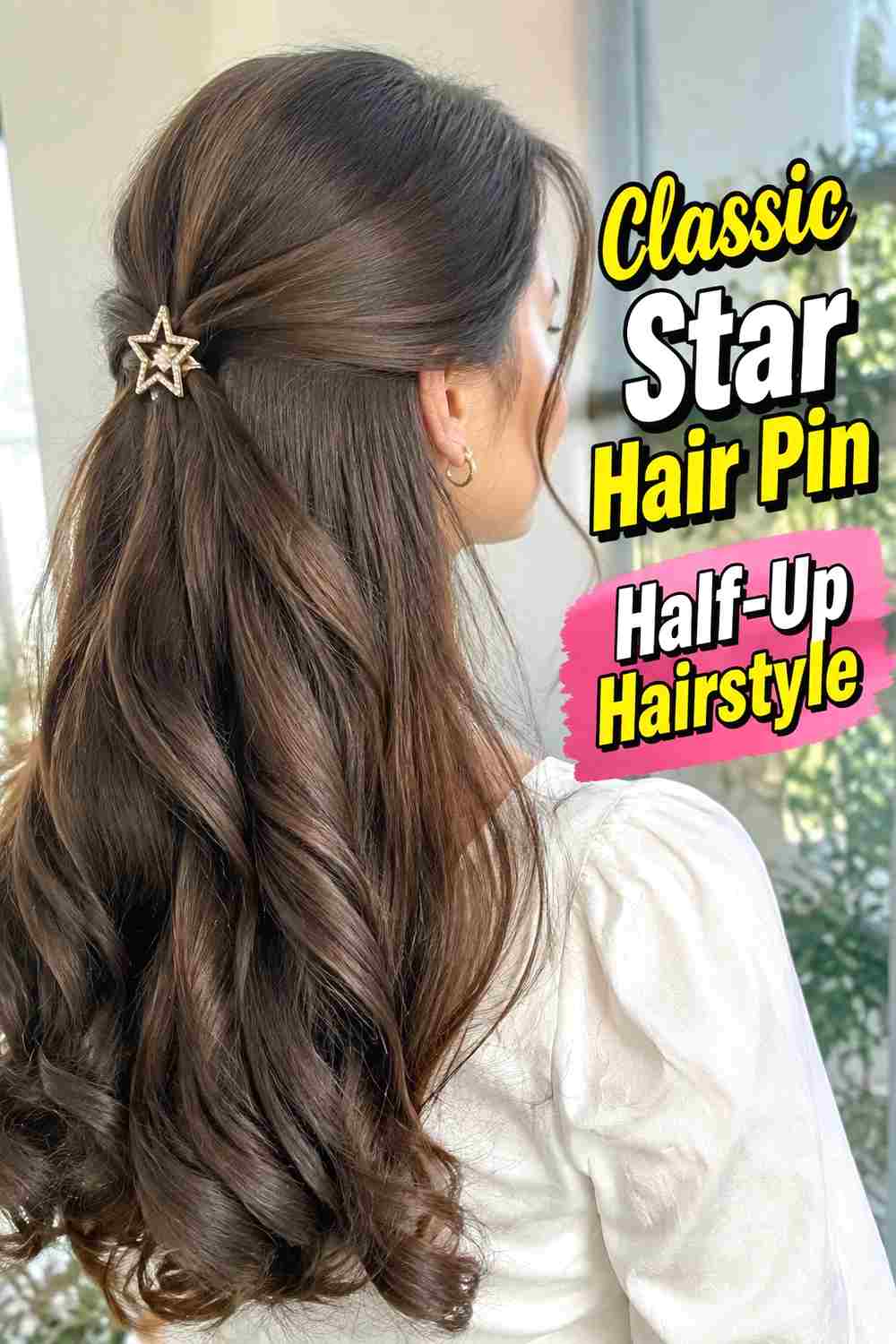1. Classic Star Hair Pin Half Up Hairstyle