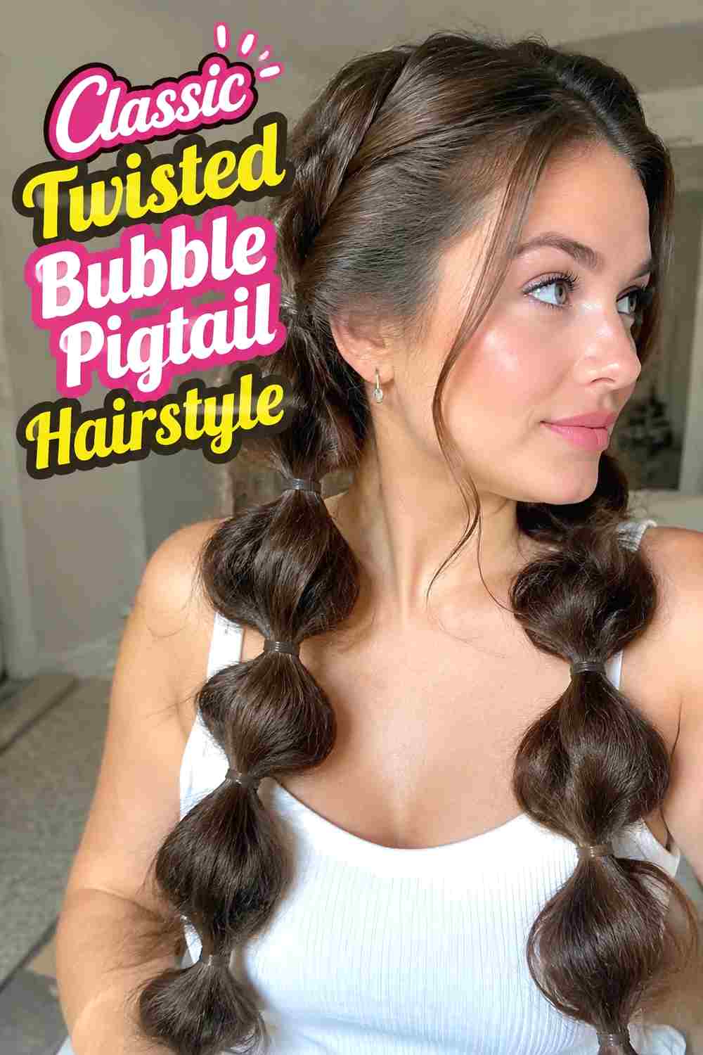 1. Classic Twisted Bubble Pigtail Hairstyle