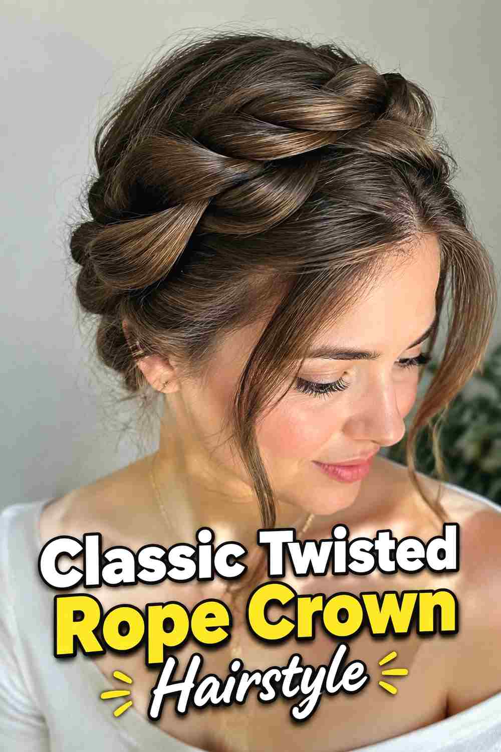 1. Classic Twisted Rope Crown Hairstyle