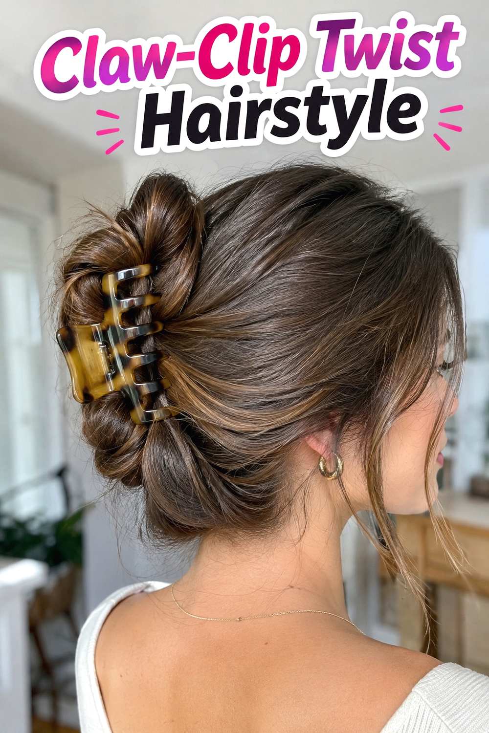 13. Claw Clip Twist Hairstyle