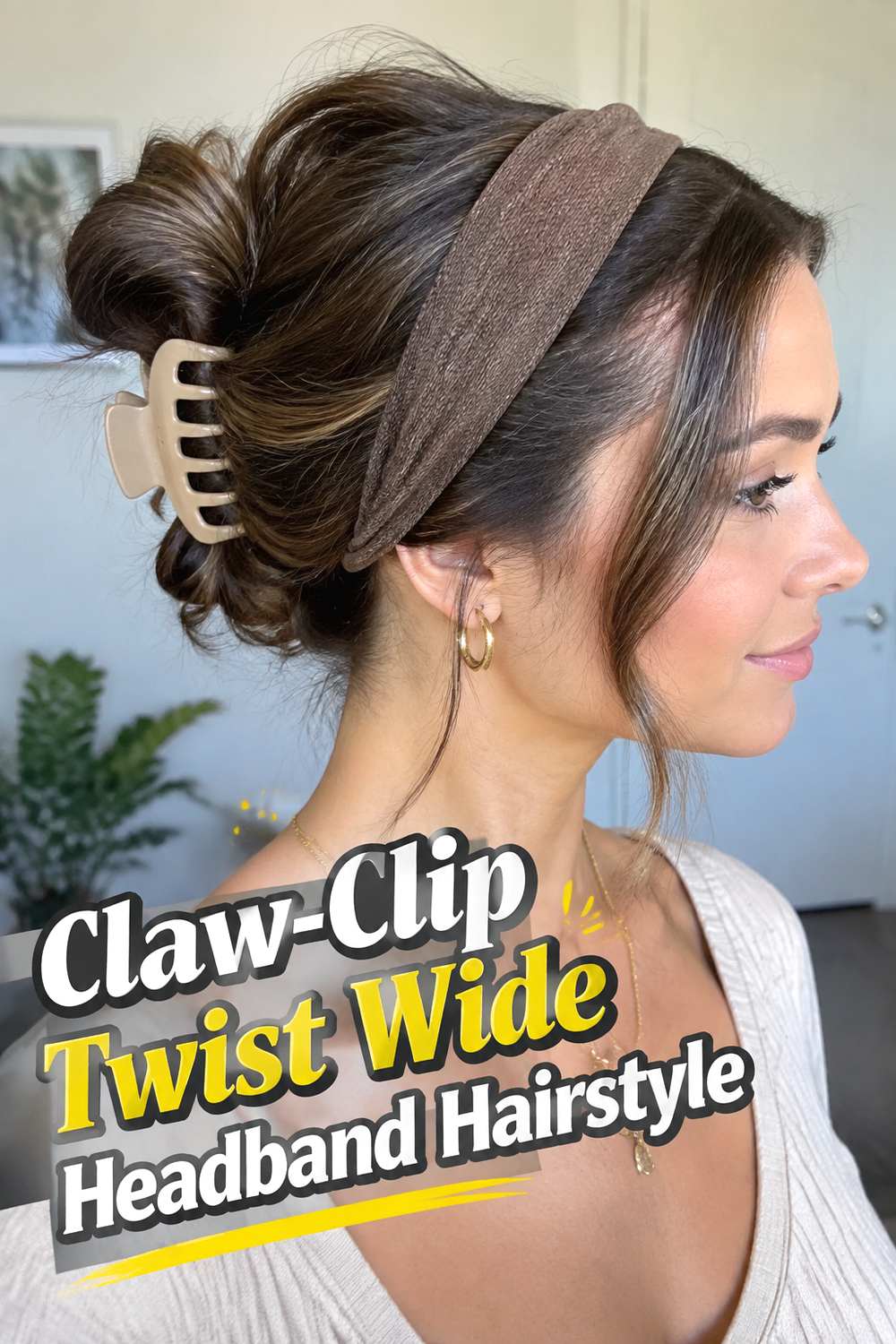 Claw-Clip Twist Wide Headband Hairstyle