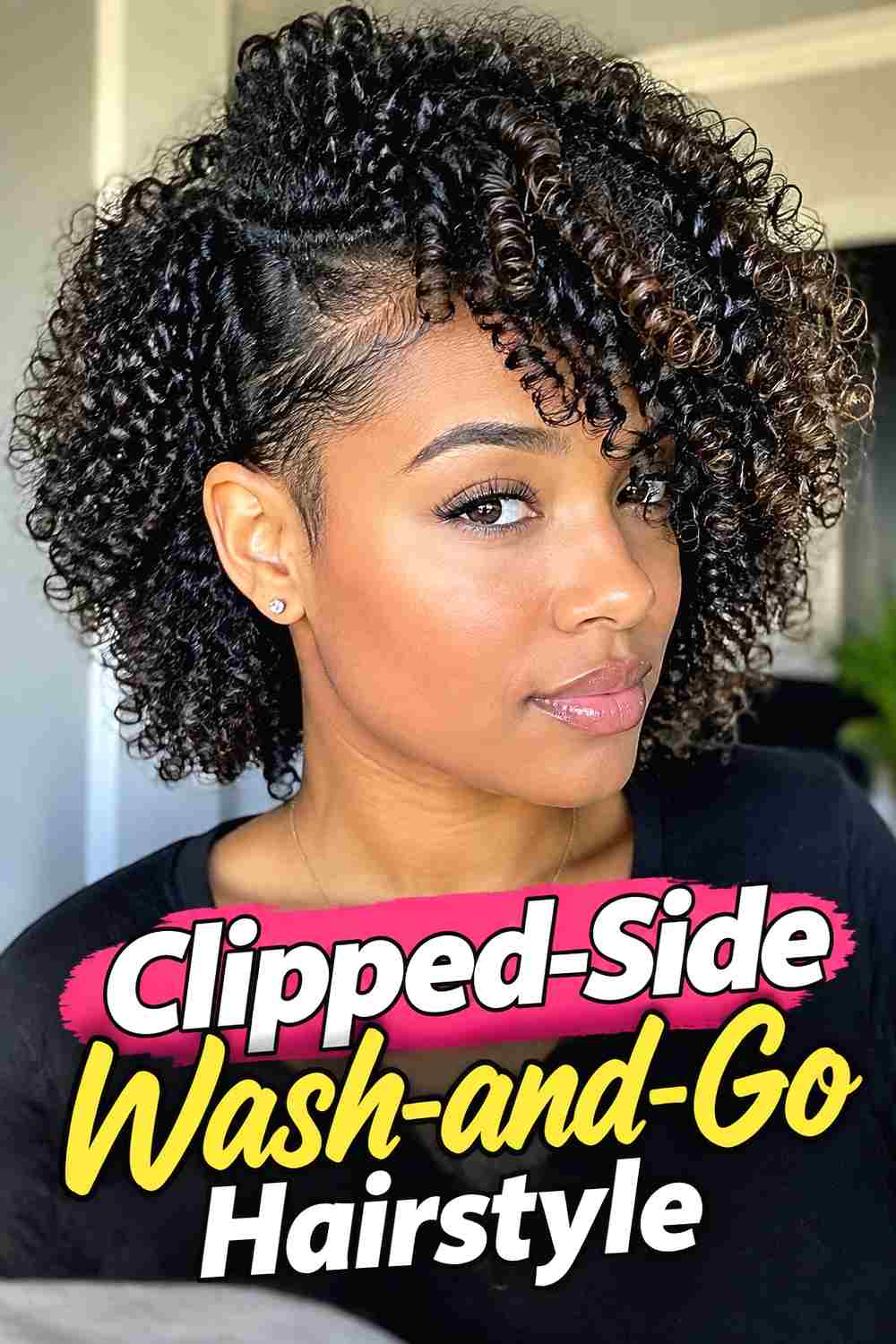 12. Clipped Side Wash And Go Hairstyle
