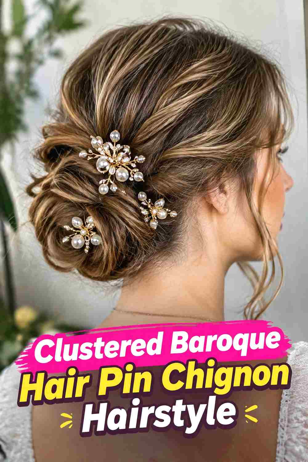 17. Clustered Baroque Hair Pin Chignon Hairstyle