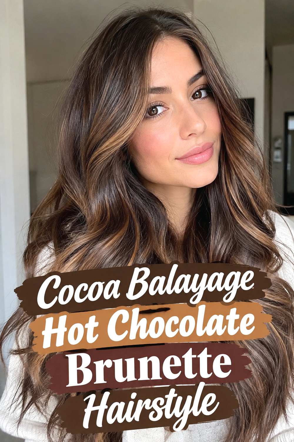 3. Cocoa Balayage Hot Chocolate Brunette Hairstyle