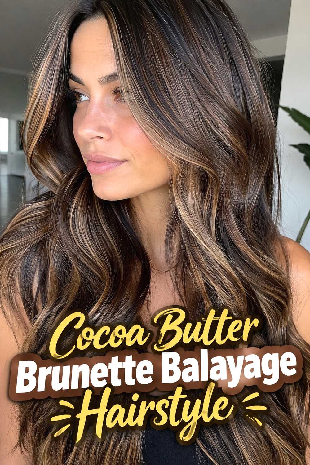 9. Cocoa Butter Brunette Balayage Hairstyle