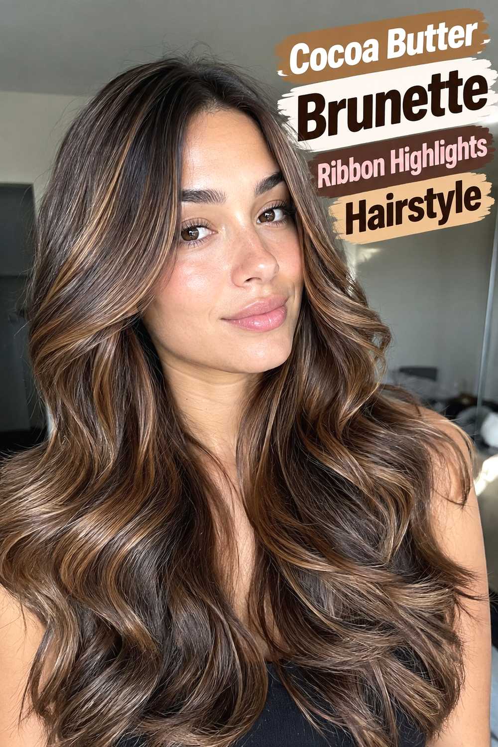 11. Cocoa Butter Brunette Ribbon Highlights Hairstyle