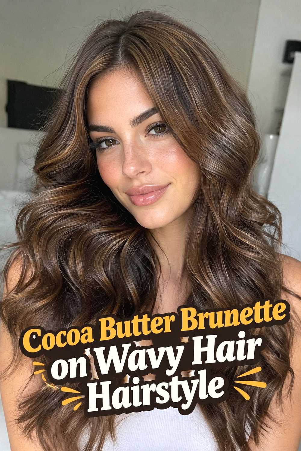 12. Cocoa Butter Brunette On Wavy Hair Hairstyle