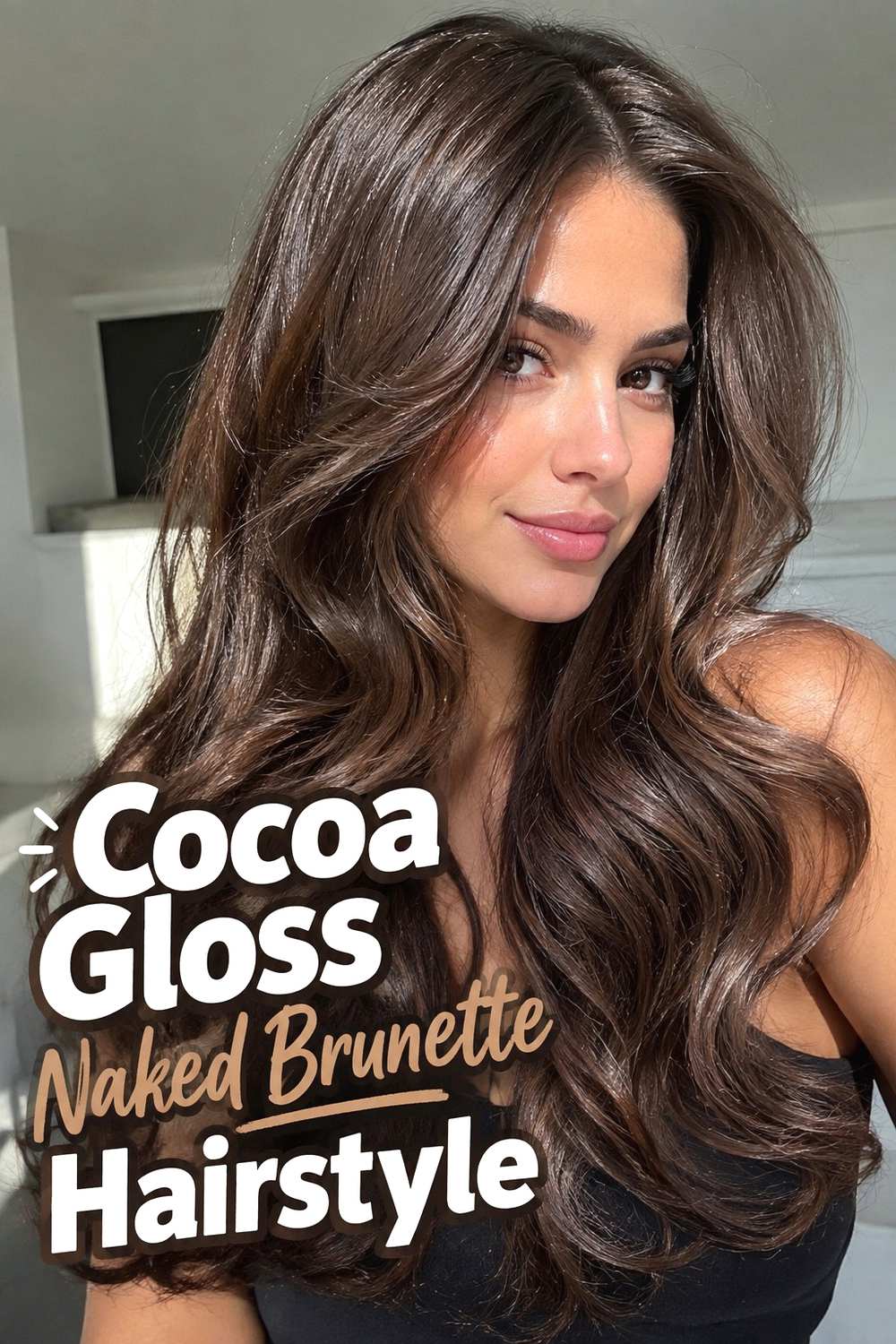11. Cocoa Gloss Naked Brunette Hairstyle