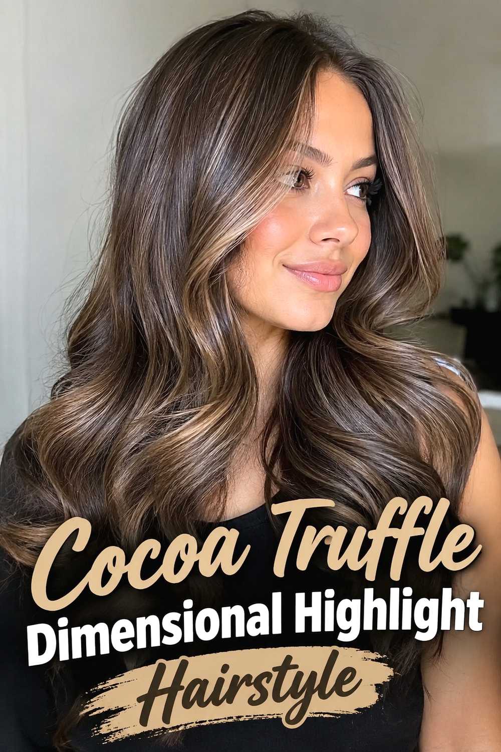 11. Cocoa Truffle Dimensional Highlight Hairstyle