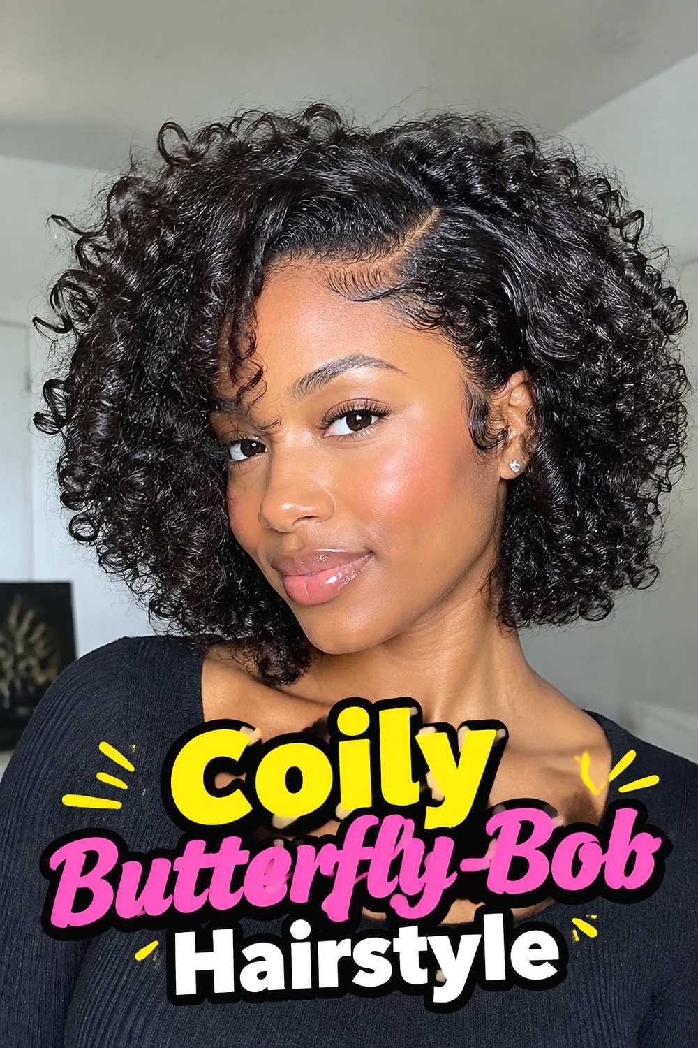 Coily Butterfly Bob Hairstyle