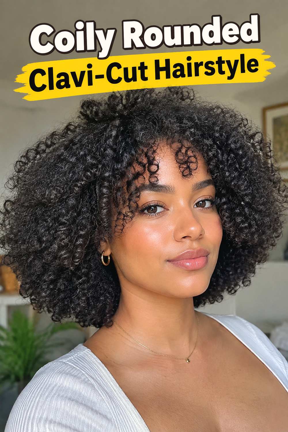 Coily Rounded Clavi-Cut Hairstyle