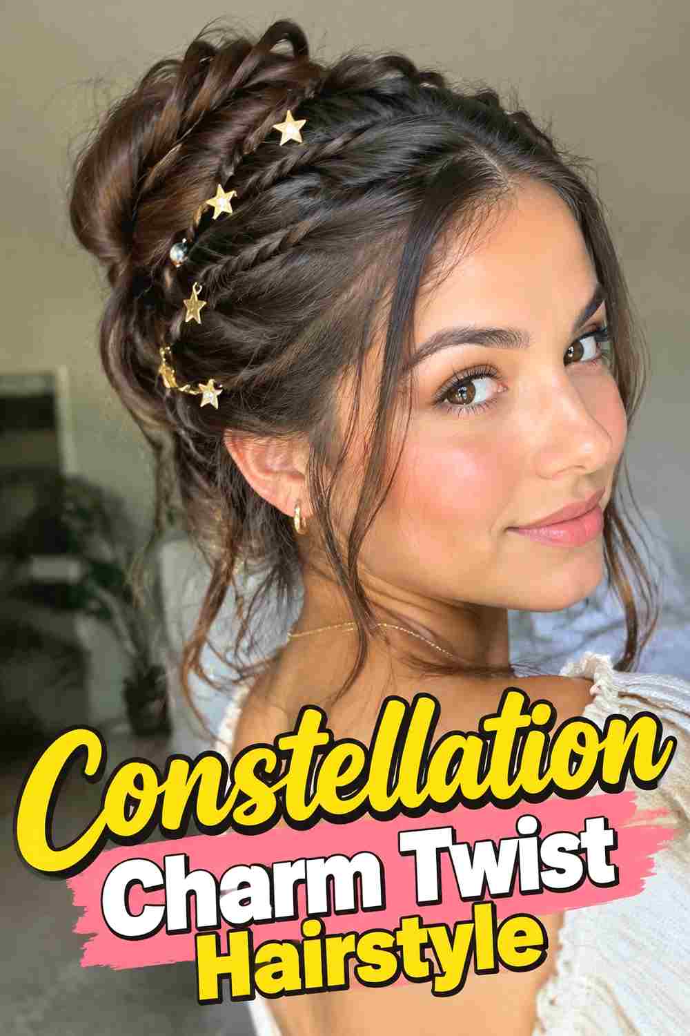 7. Constellation Charm Twist Hairstyle