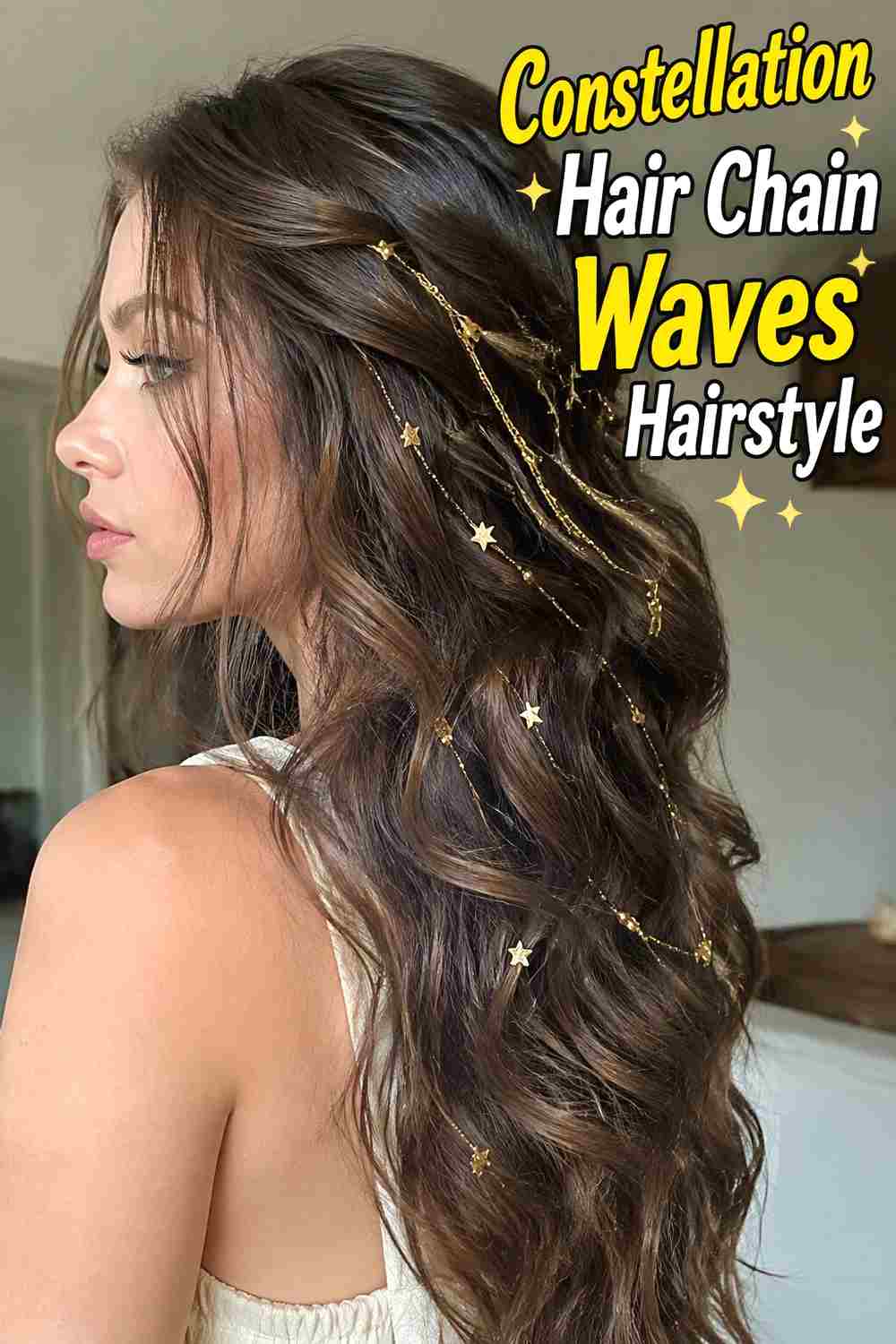 3. Constellation Hair Chain Waves Hairstyle