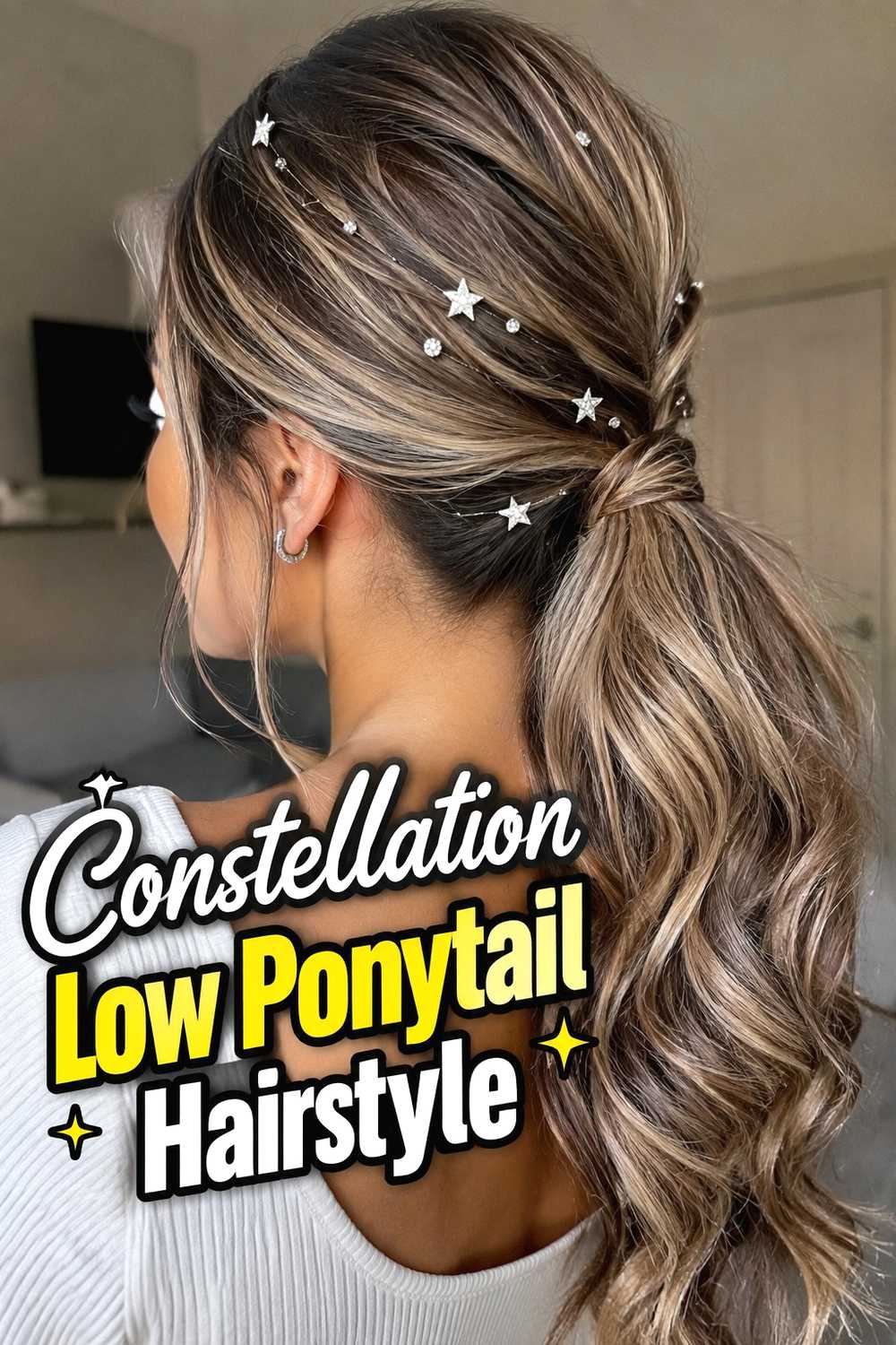 3. Constellation Low Ponytail Hairstyle