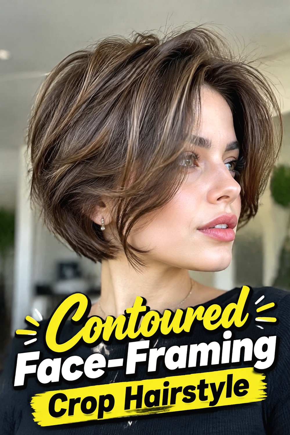 Contoured Face-Framing Crop Hairstyle