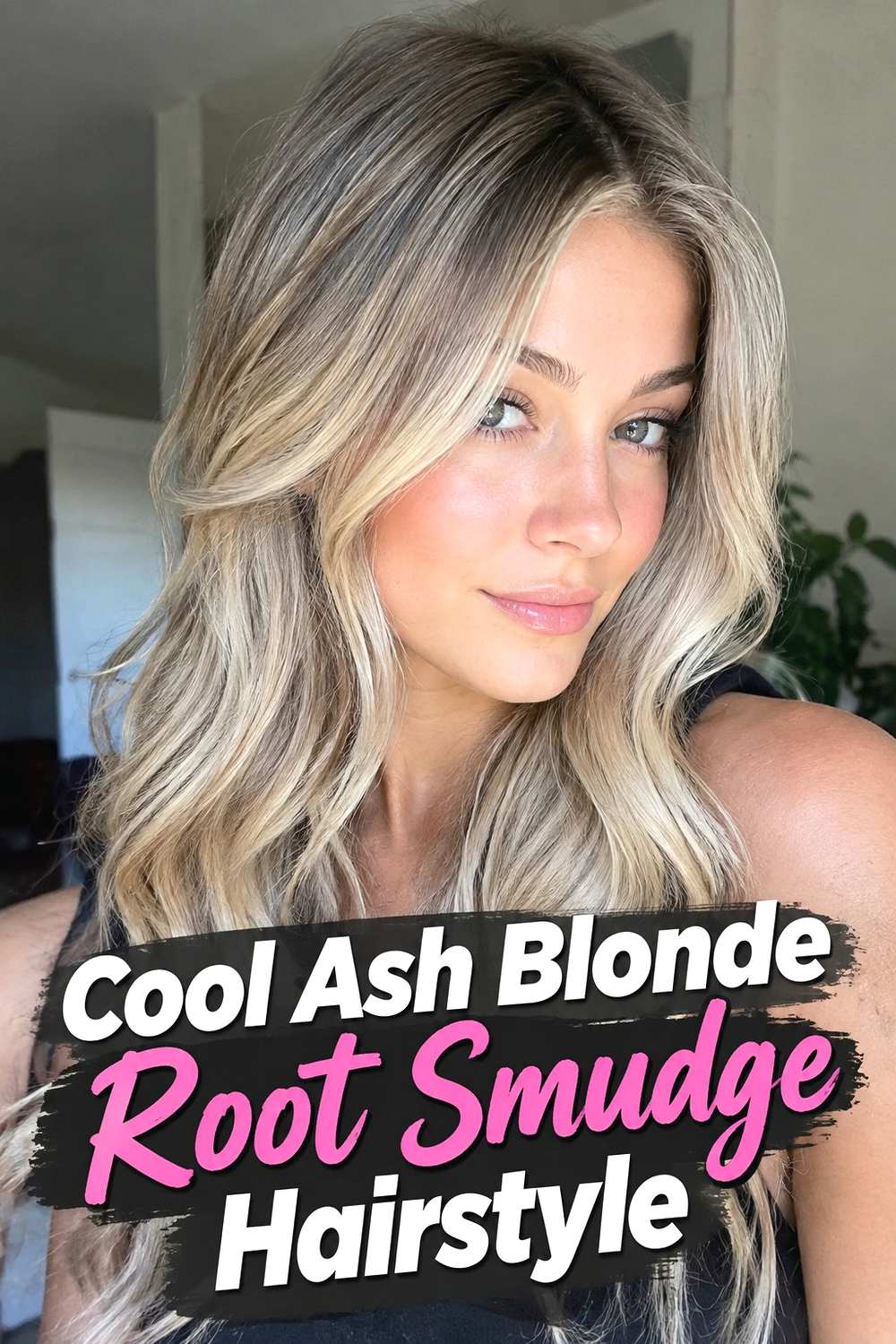 8. Cool Ash Blonde Root Smudge Hairstyle