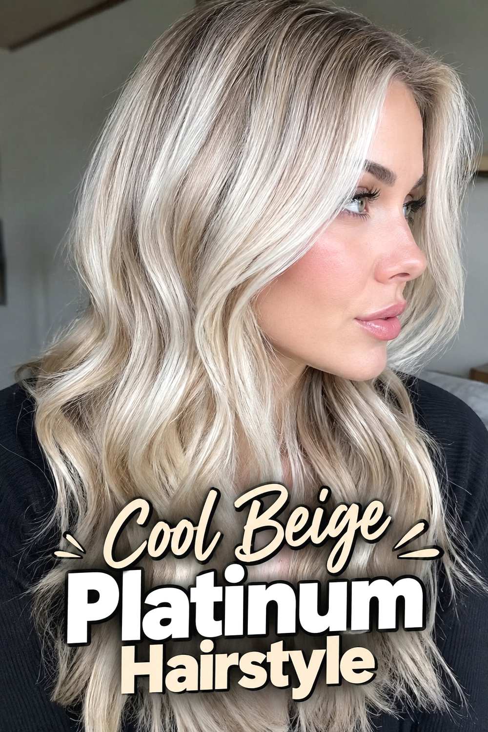 10. Cool Beige Platinum Hairstyle