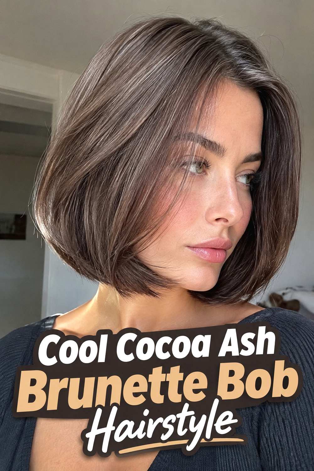 8. Cool Cocoa Ash Brunette Bob Hairstyle