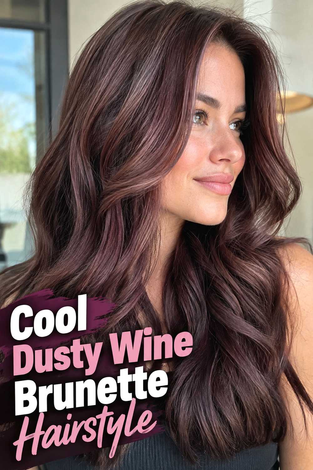 11. Cool Dusty Wine Brunette Hairstyle