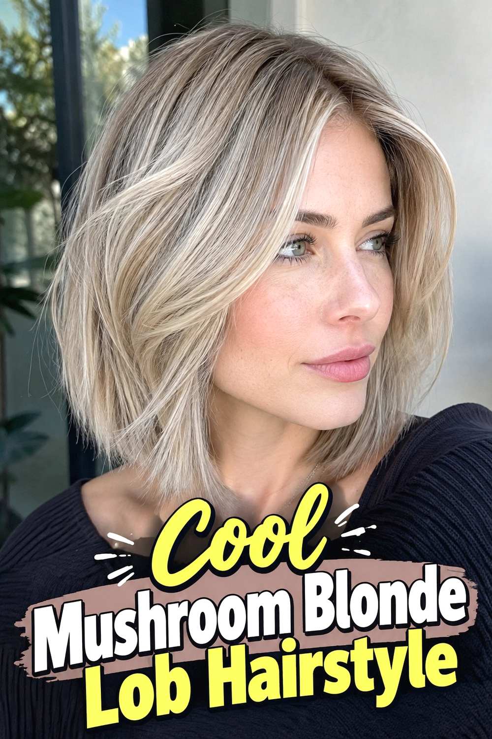 2. Cool Mushroom Blonde Lob Hairstyle