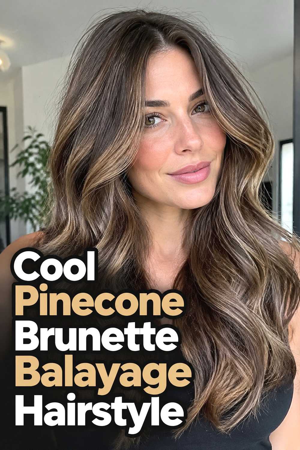 2. Cool Pinecone Brunette Balayage Hairstyle