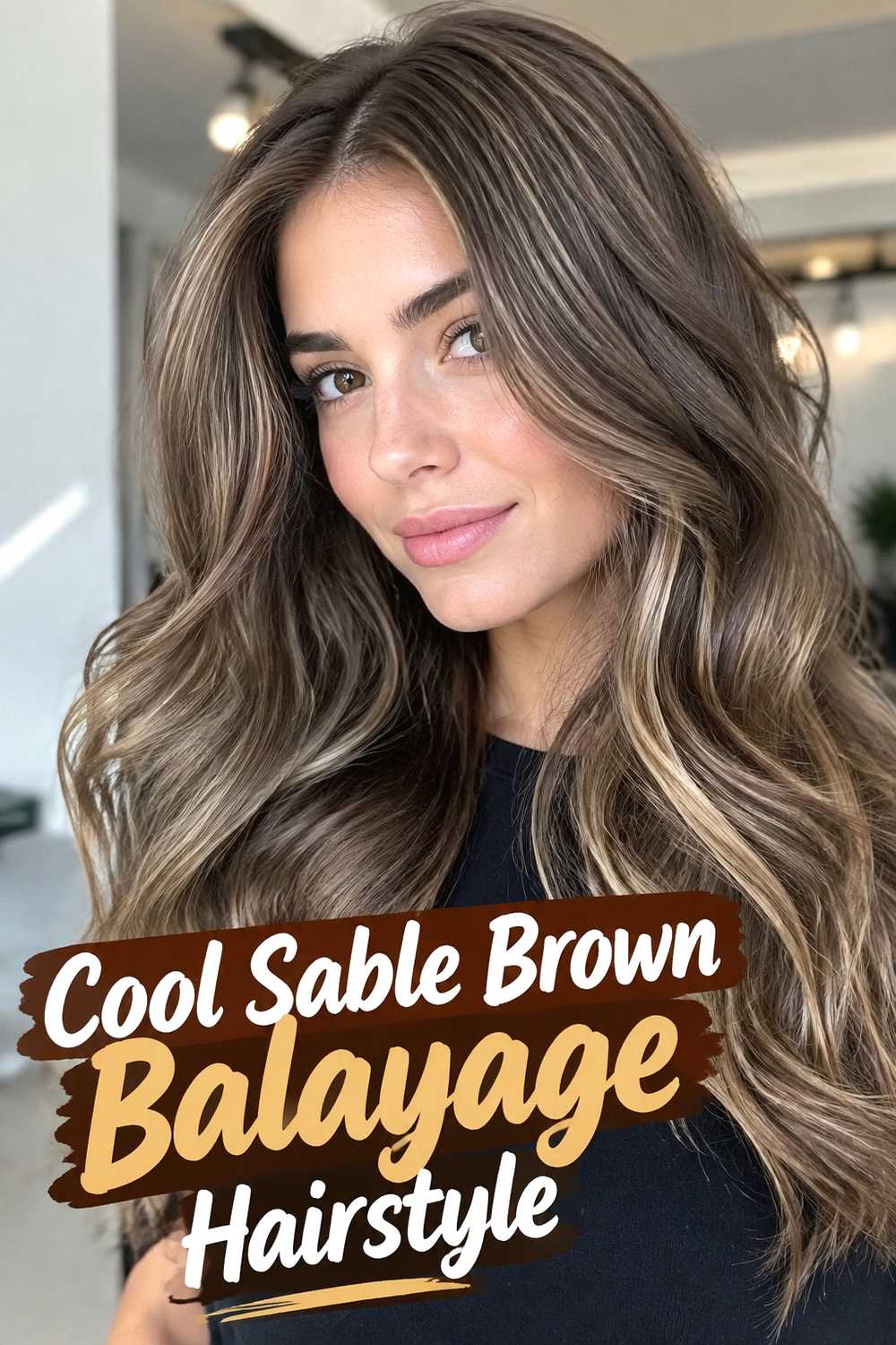 3. Cool Sable Brown Balayage Hairstyle