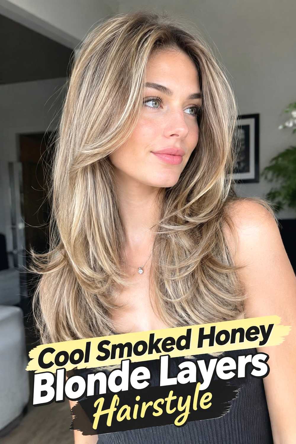 9. Cool Smoked Honey Blonde Layers Hairstyle